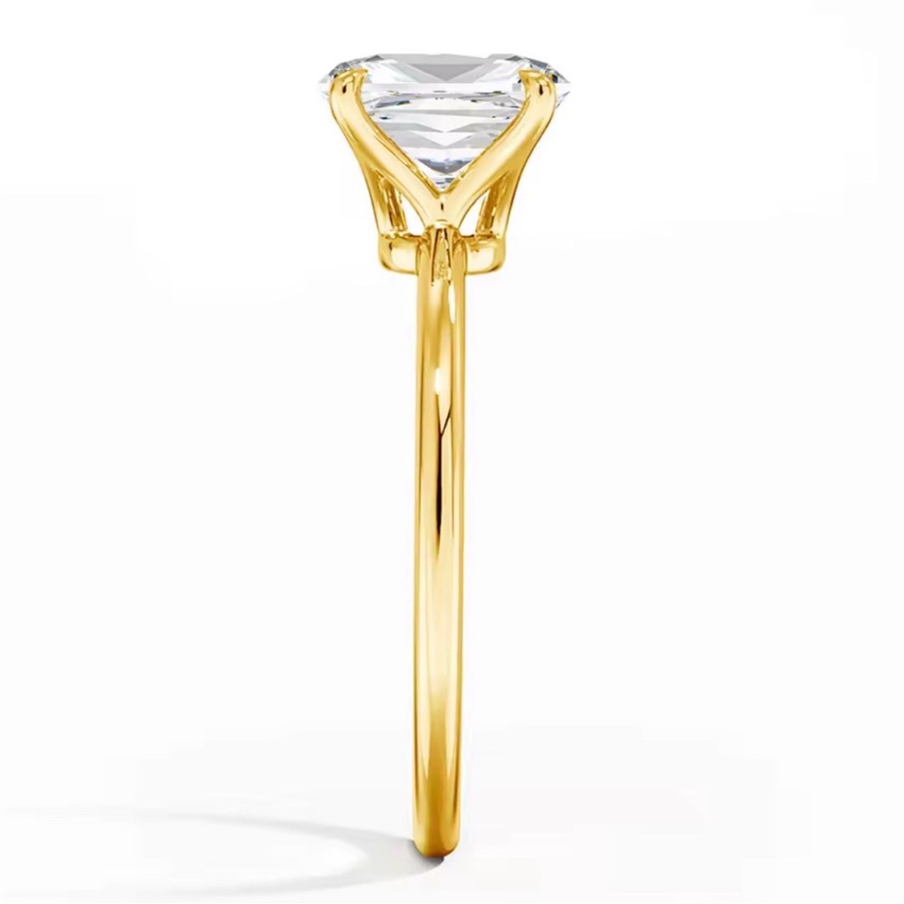 GRA 3ct Moissanite Diamond Ring | 14K Gold-Plated | Size 7 - Picture 7 of 13